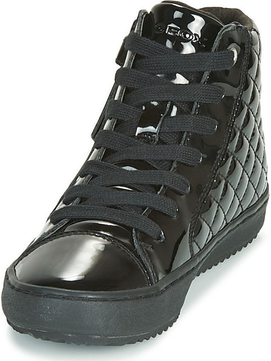 Kalispera Anatomic Kids Ankle Boots in Patent Leather with Zipper Black