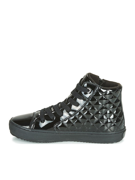 Kalispera Anatomic Kids Ankle Boots in Patent Leather with Zipper Black