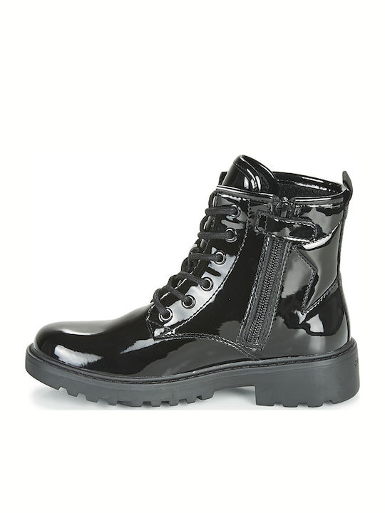 J Casey Leather Kids Boots with Zipper Black
