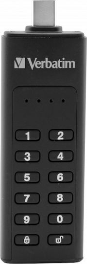 Verbatim Keypad Secure 32GB USB 3.1 Стик с връзка USB-C Черен