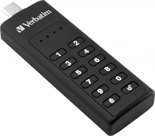 Verbatim Keypad Secure 128GB USB 3.1 Стик с връзка USB-C Черен