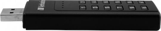 Verbatim Keypad Secure 64GB USB 3.2 Стик Черен