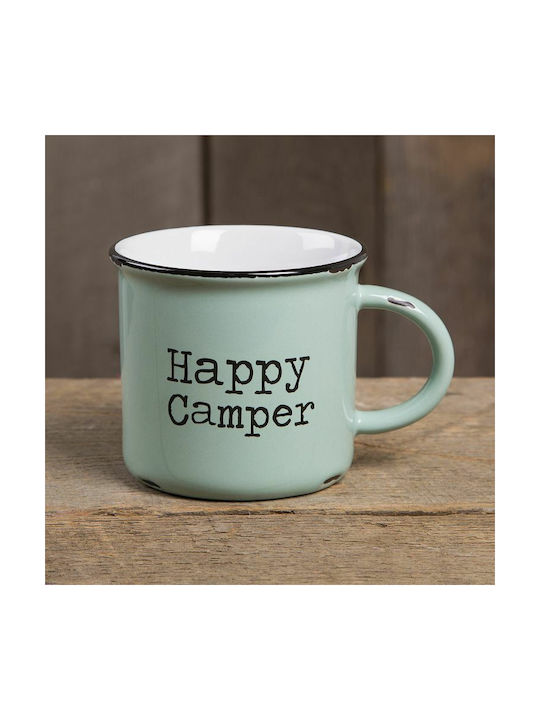 Natural Life Camp Happy Camper Cană Ceramică Verde 470ml 36651 1buc