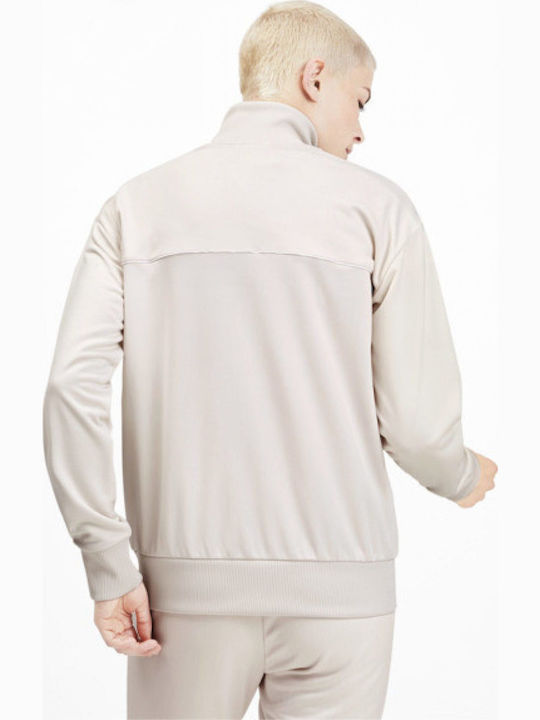 Classics Poly Track Women's Short Sports Jacket for Winter with Hood White