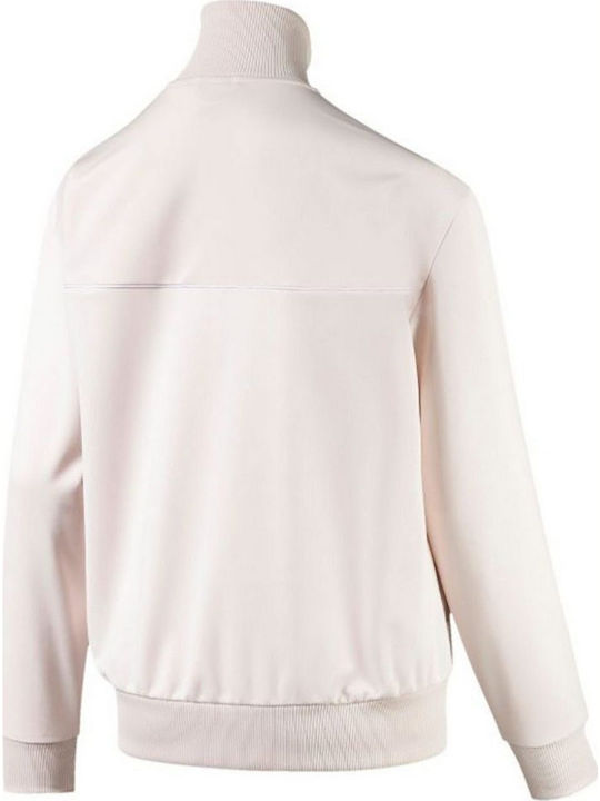 Classics Poly Track Women's Short Sports Jacket for Winter with Hood White