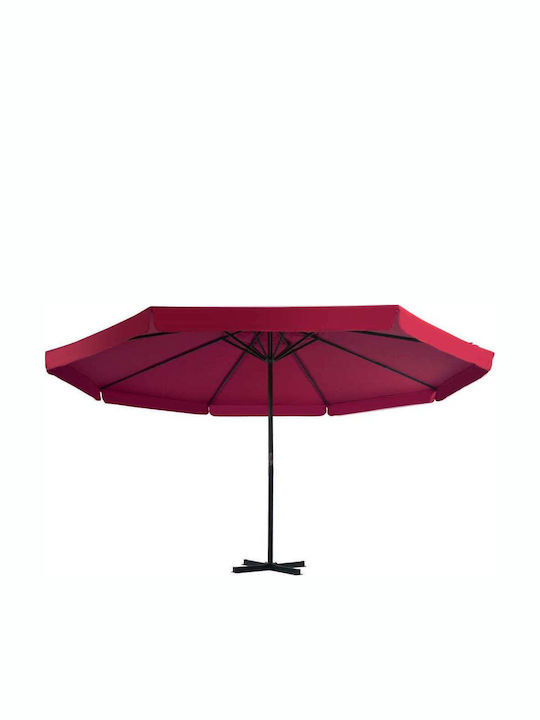 Umbrelă Rotundă Din aluminiu Red cu Bază de Susținere Φ5m