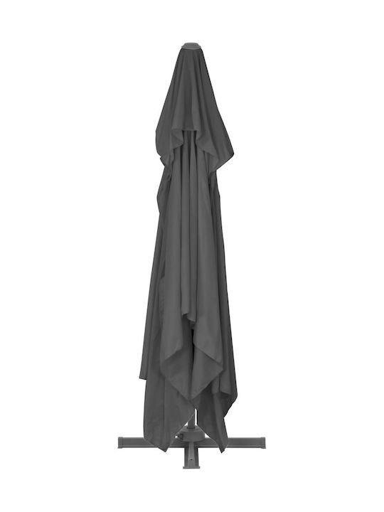 Hängender Quadratischer Aluminium Gartenschirm Anthrazit 4x3m