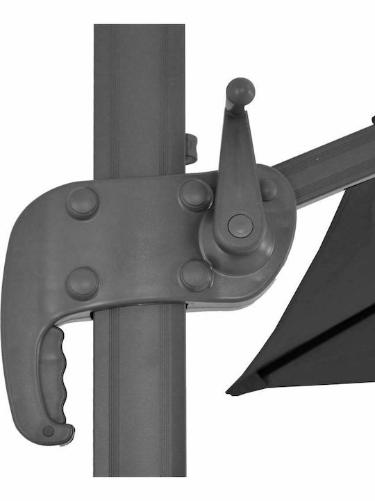 Hängender Quadratischer Aluminium Gartenschirm Anthrazit 4x3m