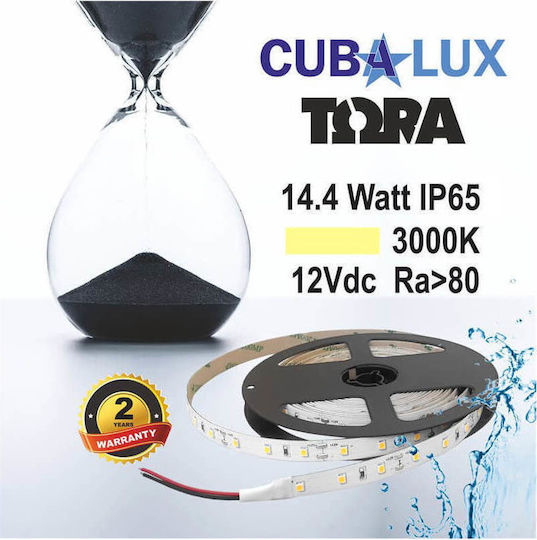 Cubalux Waterproof LED Strip 12V Warm White Light 5m Type SMD2835