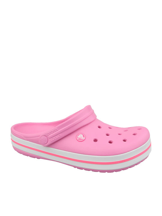 Crocs Crocband Γυναικεία Παπούτσια Θαλάσσης Pink Lemonade / White