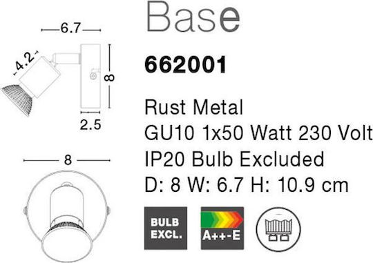 Nova Luce Base Μονό Σποτ με Ντουί GU10