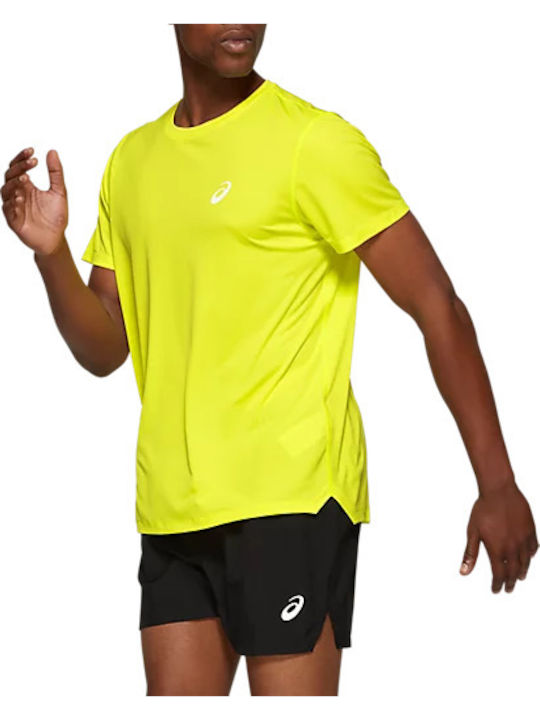 ASICS Silver Men's Athletic T-shirt Short Sleeve Yellow