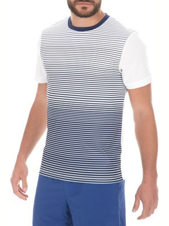 Wilson Team Striped Crew T-shirt Bărbătesc cu Mânecă Scurtă Albastru marin