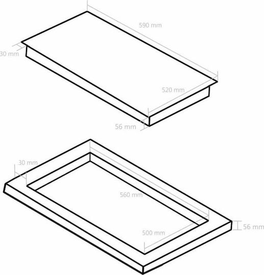 vidaXL Индукционен котлон Автономен с Функция за заключване 59x52εκ.
