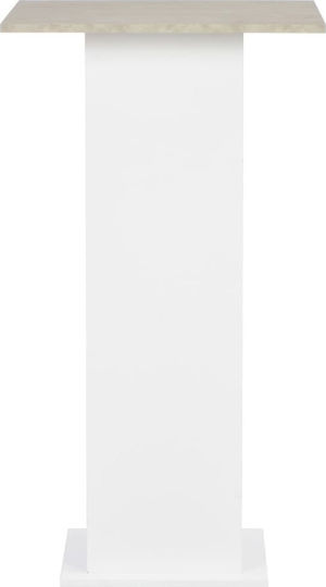 Square Table Bar Wooden White / Concrete 60x60x110cm