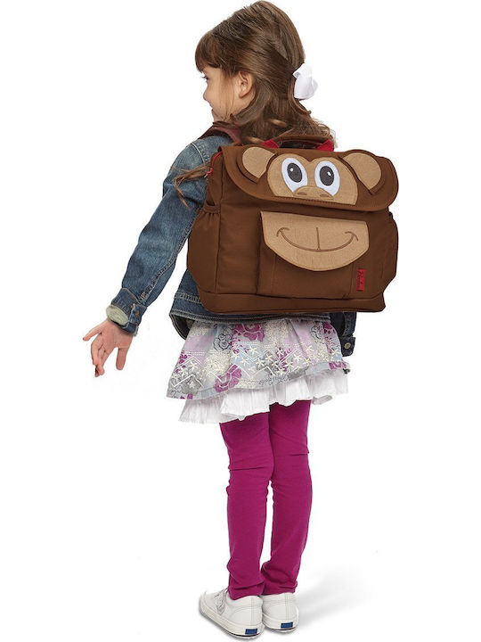 BixBee Monkey School Bag Backpack Kindergarten in Brown color