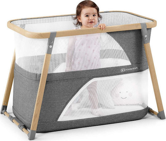 Kinderkraft Sofi 4 in 1 Παρκοκρέβατο 2 Επιπέδων με Στρώμα Γκρι 107x63cm