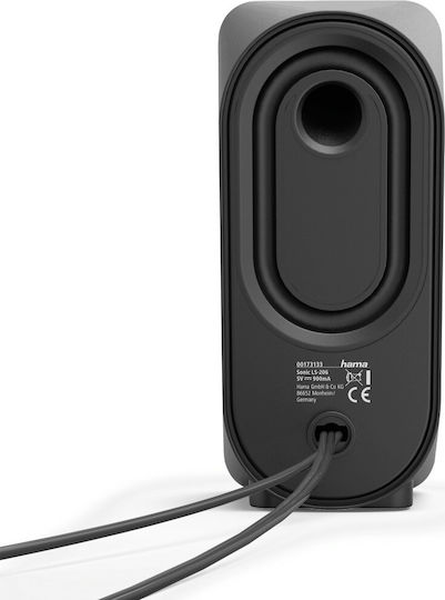 HAMA Sonic LS-206 Компютърни тонколони 2.0 с мощност 6W в Черен цвят
