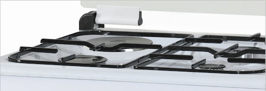Din Gas 60-SGF31F Κουζίνα Υγραερίου & Ρεύματος 57lt με Εστίες Υγραερίου & Ρεύματος Π60εκ. Λευκή