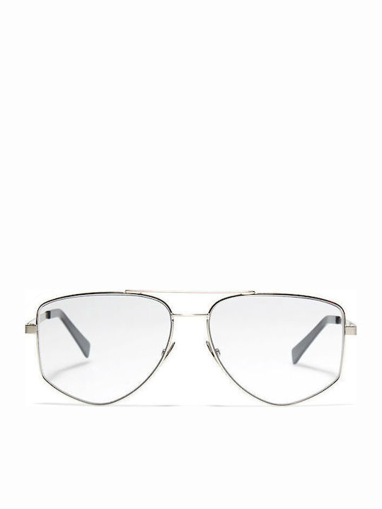 Bob Sdrunk Arnold Damen Sonnenbrille mit Silber Metall Gestell und Gray Linse