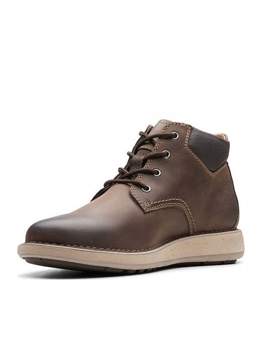 Clarks un larvik top Δερμάτινα Καφέ Ανδρικά Μποτάκια