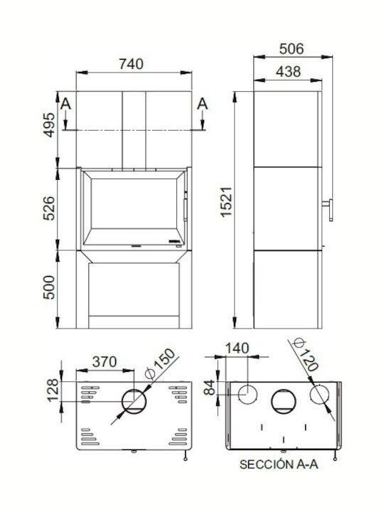 Boreal CH1000 Șemineu cu inserție Lemn Ventilație 13kW Drept cu o ușă care se deschide Rezervor de expansiune închis Boreal CH1000 Șemineu cu inserție Lemn Ventilație 13kW Drept cu o ușă care se deschide Rezervor de expansiune închis