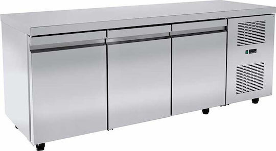 Niki Inox Commercial Freezer Bench 379lt & 466.25W Inox with 3 Doors P185 x W60 x H88cm