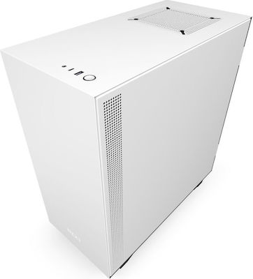 NZXT H510i Gaming Midi Tower Computer Case with Window Panel and RGB Lighting White