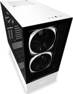 NZXT H510 Elite Gaming Midi Tower Κουτί Υπολογιστή με Πλαϊνό Παράθυρο και RGB Φωτισμό Λευκό