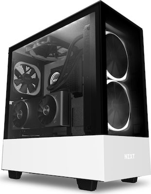 NZXT H510 Elite Gaming Midi Tower Κουτί Υπολογιστή με Πλαϊνό Παράθυρο και RGB Φωτισμό Λευκό