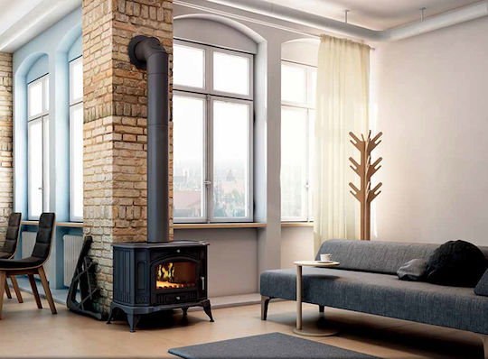 Kratki Koza K9 130 Metalic Soba pe lemne Încălzitor de aer 10kW Negru