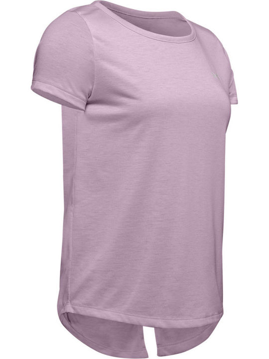Under Armour Whisperlight Damen Sport T-Shirt mit Durchsichtigkeit Flieder