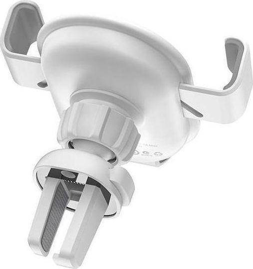 Hoco CW17 Sage Car Mobile Mount with Adjustable Hooks and Wireless Charging White