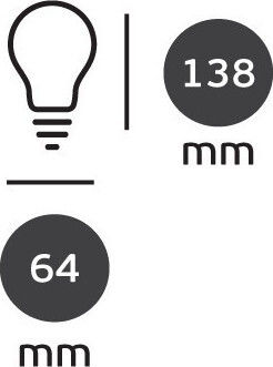 VK Lighting LED-Lampe 6.5W 138mm für Fassung E27 und Form ST64 Warmes Weiß 806lm