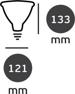 VK Lighting Bec LED 10W 133mm pentru Soclu E27 și Formă PAR38 Verde 900lm