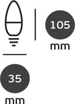 VK Lighting LED Bulb 6W 98mm for Socket E14 and Shape B35 Cool White 540lm