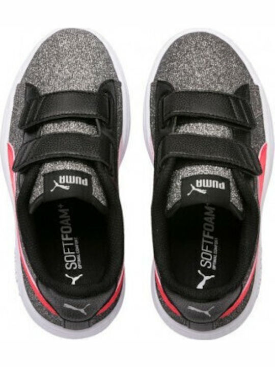 Smash Glitz Glam Kids Sneakers with Scratch Silver