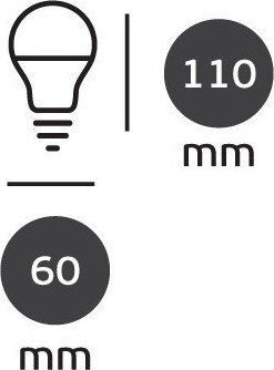 VK Lighting Bec LED 7W 110mm pentru Soclu E27 și Formă A60 Galben 630lm