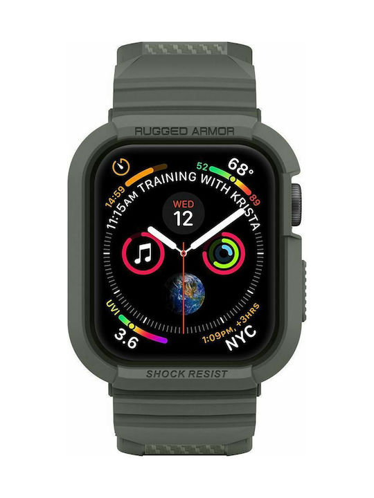 Spigen Rugged Armor Pro Silicone Case in Khaki color for Apple Watch 44mm