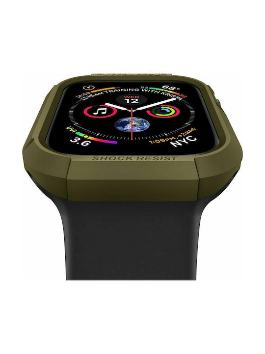 Spigen Rugged Armor Θήκη Σιλικόνης σε Χακί χρώμα για το Apple Watch 44mm
