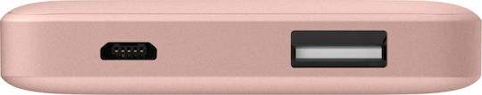 Belkin Pocket Power Bank 5000mAh με Θύρα USB-A Ροζ Χρυσό