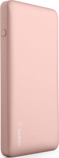 Belkin Pocket Power Bank 5000mAh με Θύρα USB-A Ροζ Χρυσό