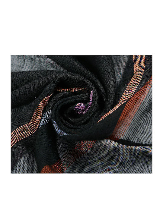 SCARF BLACK WITH STRIPES