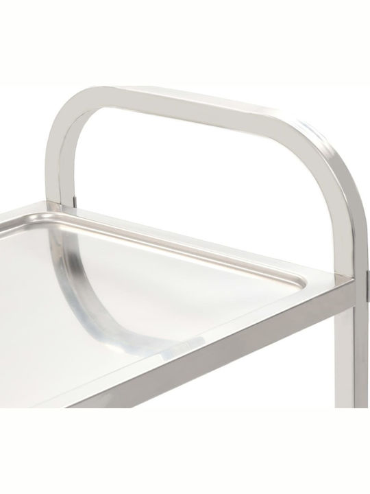 vidaXL Κάβα Ποτών Μεταλλική με Ρόδες Λευκή 96.5x55x90εκ.