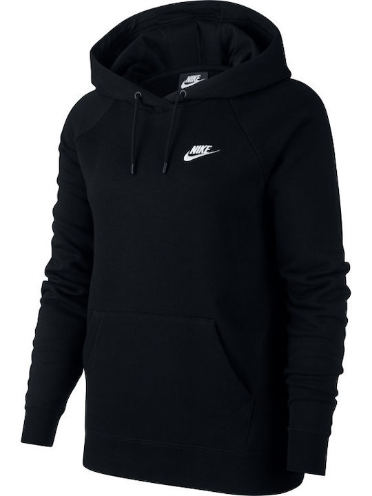Sportswear Essentials Γυναικείο Φούτερ με Κουκούλα Μαύρο