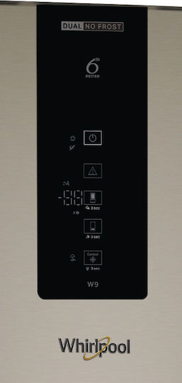 Whirlpool Ψυγειοκαταψύκτης 355lt Total NoFrost Υ201.1xΠ59.5xΒ68.8εκ. Inox W9 931D IX H