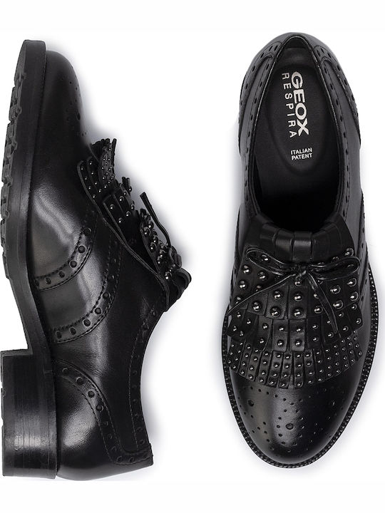 D Bettanie F Women's Leather Oxford Shoes Black