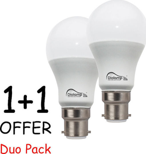 Diolamp LED Bulbs 7W 108mm for Socket B22 and Shape A60 Cool White 590lm 2pcs