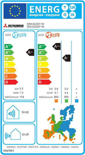 ZSP-W Κλιματιστικό Inverter 12000 BTU A++/A+ με Τεχνολογία Fuzzy Auto