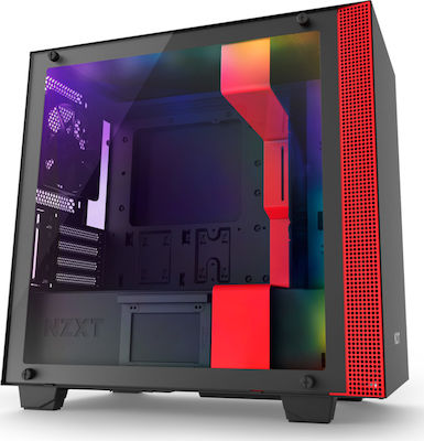 NZXT H400i Gaming Midi-Turm Computergehäuse mit RGB-Beleuchtung Rot